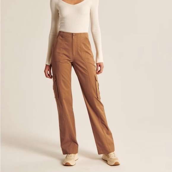 Abercrombie & Fitch Pants - Abercrombie & Fitch Cargo Relaxed Pants Women's Brown Cotton Sz 32/14